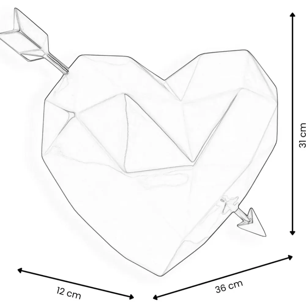 Table Top|Low Poly^Statues & Sculptures Polygon Love 31cm Red Resin Wall Sculpture