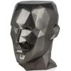 Low Poly|Contemporary^Statues & Sculptures Polygon Male Head 55cm Anthracite Side Table Sculpture