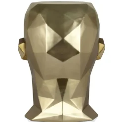 Low Poly|Contemporary^Statues & Sculptures Polygon Male Head 55cm Gold Side Table Sculpture