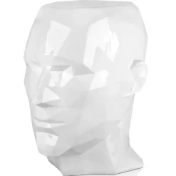 Low Poly|Contemporary^Statues & Sculptures Polygon Male Head 55cm White Side Table Sculpture