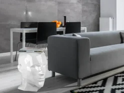 Low Poly|Contemporary^Statues & Sculptures Polygon Male Head 55cm White Side Table Sculpture