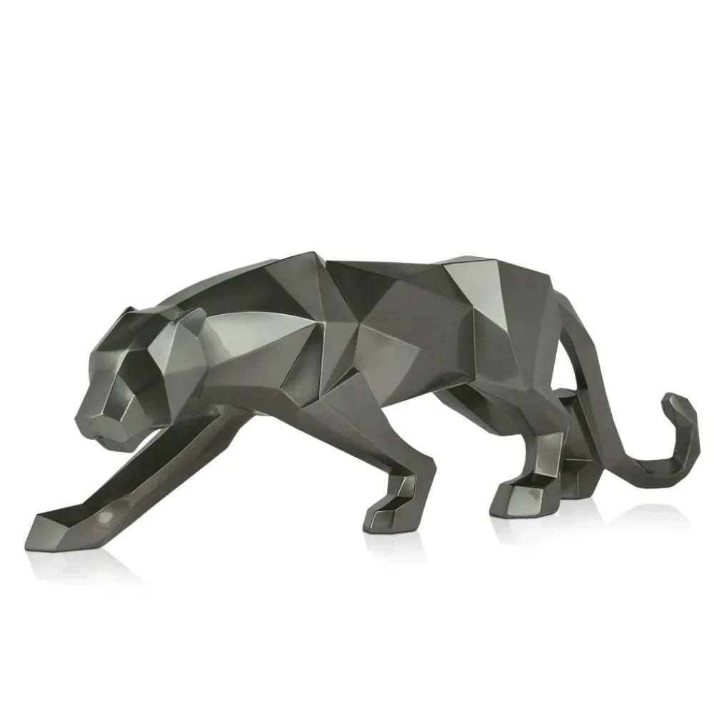 Table Top|Floor Standing^Statues & Sculptures Polygon Panther 31cm Anthracite Resin Indoor Sculpture