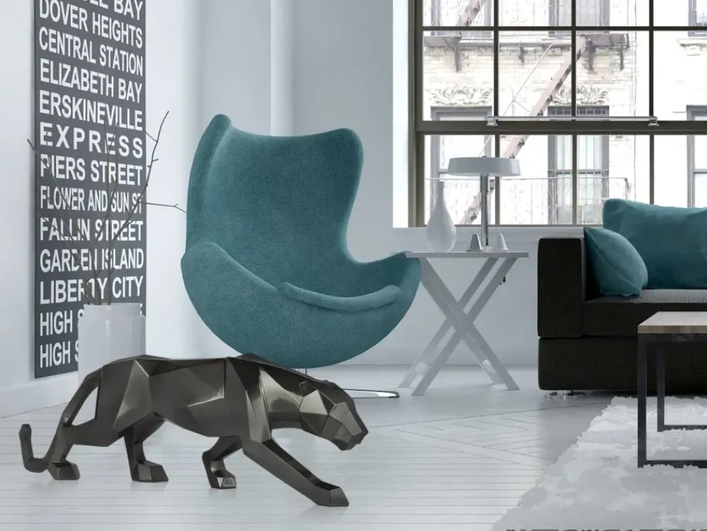 Table Top|Floor Standing^Statues & Sculptures Polygon Panther 31cm Anthracite Resin Indoor Sculpture