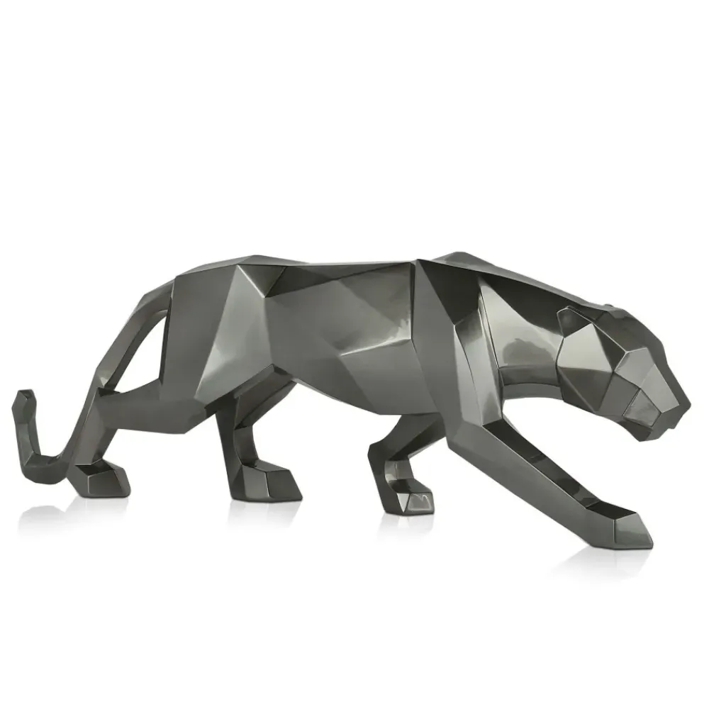 Table Top|Floor Standing^Statues & Sculptures Polygon Panther 31cm Anthracite Resin Indoor Sculpture