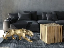 Table Top|Floor Standing^Statues & Sculptures Polygon Panther 31cm Gold Resin Indoor Sculpture