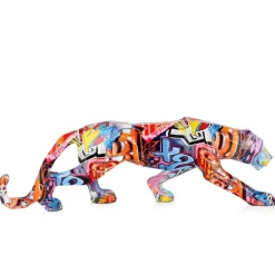 Table Top|Graffiti^Statues & Sculptures Polygon Panther 14cm Graffiti Resin Indoor Sculpture