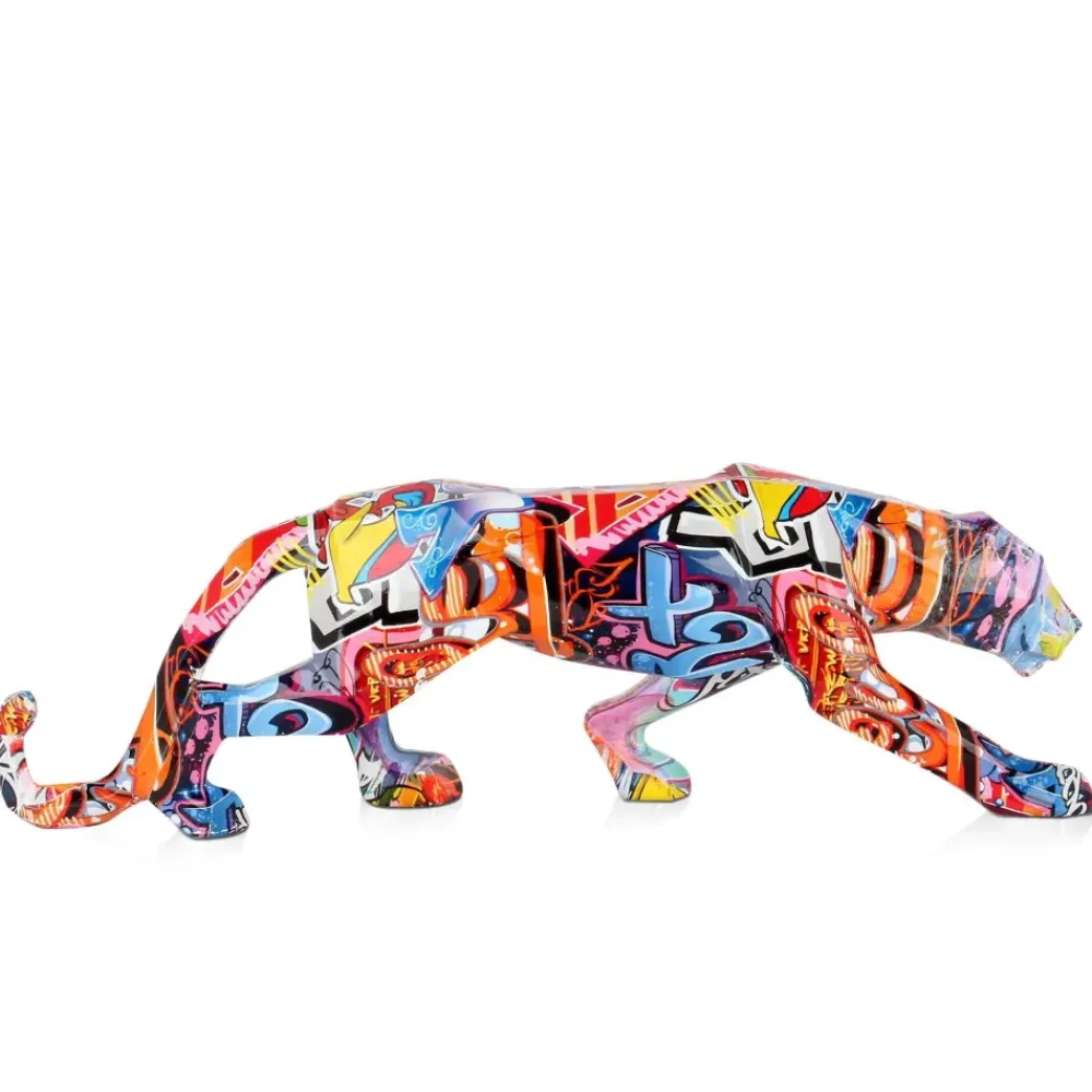 Table Top|Graffiti^Statues & Sculptures Polygon Panther 14cm Graffiti Resin Indoor Sculpture