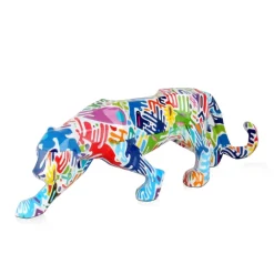 Table Top|Low Poly^Statues & Sculptures Polygon Panther 14cm Inca Art Resin Indoor Sculpture