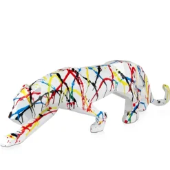 Table Top|Floor Standing^Statues & Sculptures Polygon Panther 31cm Multicoloured Resin Indoor Sculpture