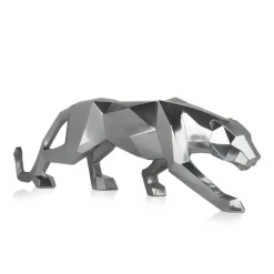 Table Top|Floor Standing^Statues & Sculptures Polygon Panther 31cm Silver Resin Indoor Sculpture