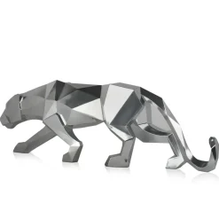 Table Top|Floor Standing^Statues & Sculptures Polygon Panther 31cm Silver Resin Indoor Sculpture