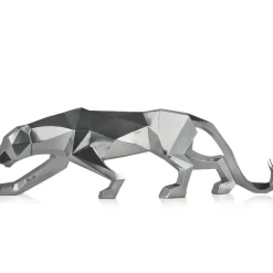 Table Top|Floor Standing^Statues & Sculptures Polygon Panther 31cm Silver Resin Indoor Sculpture