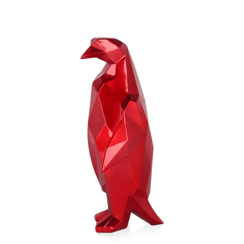 Table Top|Low Poly^Statues & Sculptures Polygon Penguin 35cm Red Resin Indoor Sculpture