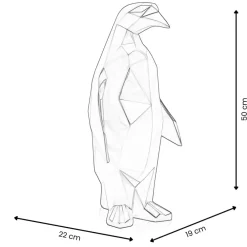 Table Top|Low Poly^Statues & Sculptures Polygon Penguin 50cm Silver Resin Indoor Sculpture