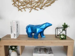 Table Top|Low Poly^Statues & Sculptures Polygon Polar Bear 25cm Blue Resin Indoor Sculpture