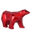 Table Top|Low Poly^Statues & Sculptures Polygon Polar Bear 25cm Red Resin Indoor Sculpture