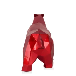 Table Top|Low Poly^Statues & Sculptures Polygon Polar Bear 25cm Red Resin Indoor Sculpture