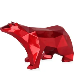 Table Top|Low Poly^Statues & Sculptures Polygon Polar Bear 25cm Red Resin Indoor Sculpture