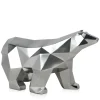 Table Top|Low Poly^Statues & Sculptures Polygon Polar Bear 25cm Silver Resin Indoor Sculpture