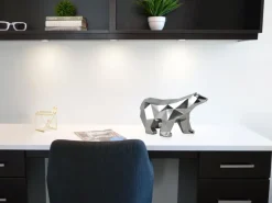 Table Top|Low Poly^Statues & Sculptures Polygon Polar Bear 25cm Silver Resin Indoor Sculpture