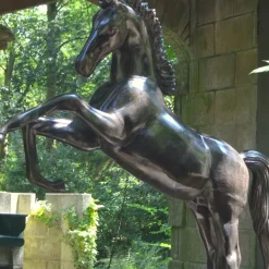 Horses^Statues & Sculptures Prancing Horse Life-Size Bronze Metal Garden Statue