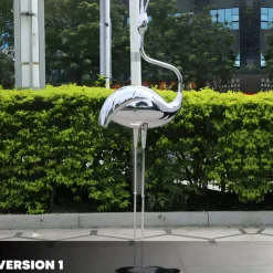 Wildlife|Cranes^Statues & Sculptures Pure Crane 153cm Silver Metal Garden Sculpture