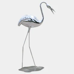 Wildlife|Cranes^Statues & Sculptures Pure Crane 124cm Silver Metal Garden Sculpture