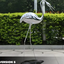 Wildlife|Cranes^Statues & Sculptures Pure Crane 124cm Silver Metal Garden Sculpture