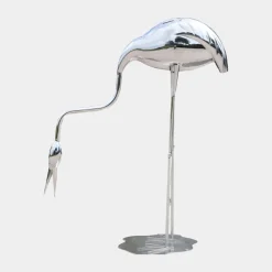 Wildlife|Cranes^Statues & Sculptures Pure Crane 98cm Silver Metal Garden Sculpture