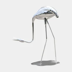 Wildlife|Cranes^Statues & Sculptures Pure Crane 100cm Silver Metal Garden Sculpture