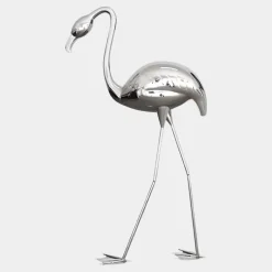 Wildlife|Contemporary^Statues & Sculptures Pure Flamingo 122cm Silver Metal Garden Sculpture