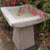 Bird Baths^Statues & Sculptures Quadrate Natural Granite Stone Garden Birdbath
