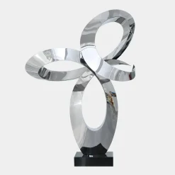 Table Top|Floor Standing^Statues & Sculptures Quantum Core 105cm Silver Metal Indoor Sculpture