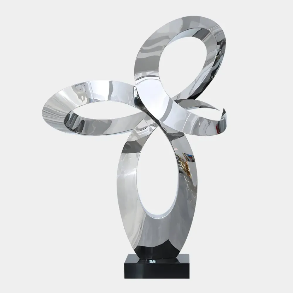 Table Top|Floor Standing^Statues & Sculptures Quantum Core 105cm Silver Metal Indoor Sculpture