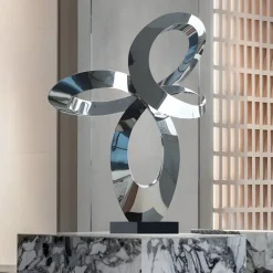 Table Top|Floor Standing^Statues & Sculptures Quantum Core 105cm Silver Metal Indoor Sculpture