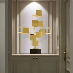 Table Top|Floor Standing^Statues & Sculptures Quantum Cubes 88cm Gold Metal Indoor Sculpture