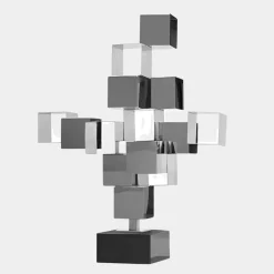 Table Top|Floor Standing^Statues & Sculptures Quantum Cubes 88cm Silver Metal Indoor Sculpture