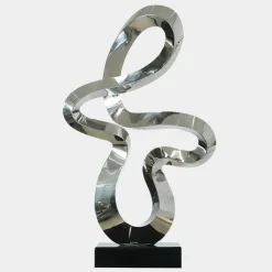 Table Top|Floor Standing^Statues & Sculptures Quantum Drift 87cm Silver Metal Indoor Sculpture v1