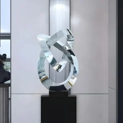 Table Top|Floor Standing^Statues & Sculptures Quantum Helix 88cm Silver Metal Indoor Sculpture