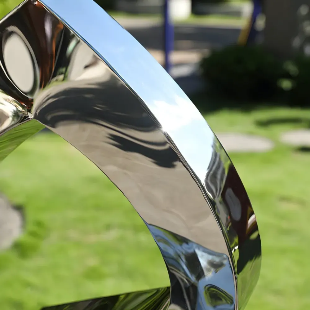 Table Top|Floor Standing^Statues & Sculptures Quantum Shift 98cm Silver Metal Indoor Sculpture