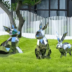 Wildlife|Contemporary^Statues & Sculptures Rabbit 57cm Geometric Metal Garden Sculpture