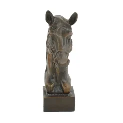 Horses^Statues & Sculptures Race Horse Head Bronze Metal Garden Ornament