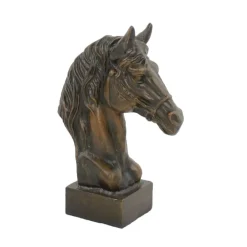 Horses^Statues & Sculptures Race Horse Head Bronze Metal Garden Ornament