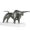 Table Top|Animals^Statues & Sculptures Raging Bull 35cm Anthracite Resin Indoor Sculpture