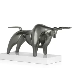 Table Top|Animals^Statues & Sculptures Raging Bull 35cm Anthracite Resin Indoor Sculpture