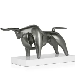Table Top|Animals^Statues & Sculptures Raging Bull 35cm Anthracite Resin Indoor Sculpture