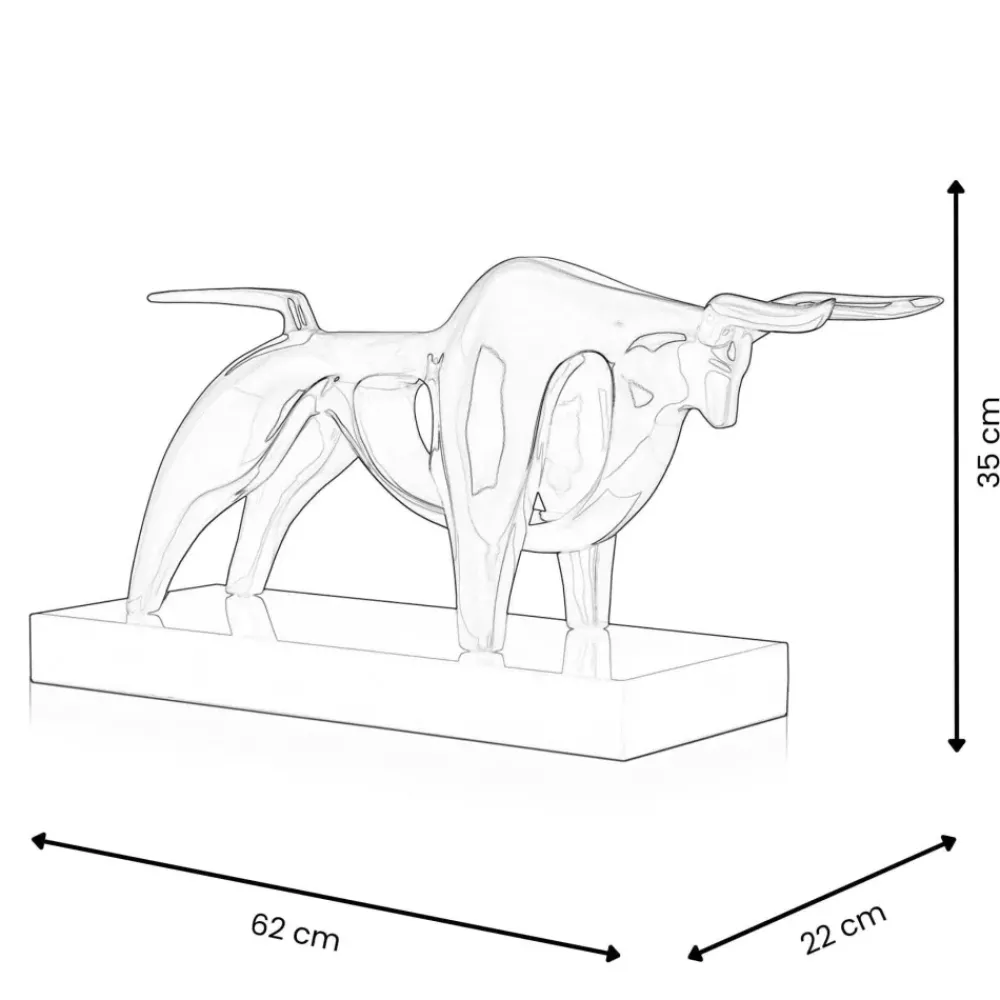 Table Top|Animals^Statues & Sculptures Raging Bull 35cm Anthracite Resin Indoor Sculpture