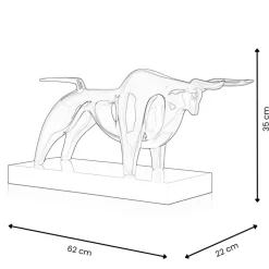Table Top|Animals^Statues & Sculptures Raging Bull 35cm Red Resin Indoor Sculpture