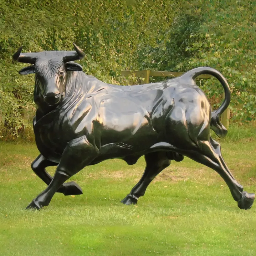 Farm^Statues & Sculptures Raging Bull Life-Size Bronze Metal Garden Statue