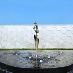 Giant|Floor Standing^Statues & Sculptures Raindrop Dream 215cm Silver Metal Garden Sculpture